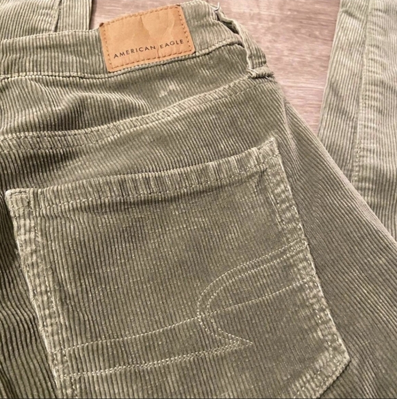 American Eagle Corduroy Pants Stretch Olive Green Size 00 Short - Picture 6 of 6